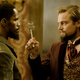 Django (Jamie Foxx) and Calvin Candie (Leonardo DiCaprio) in Django Unchained(Weinstein Co./Dimension Films)
